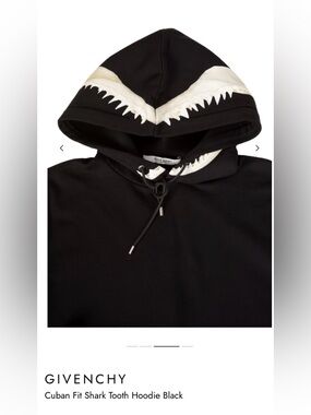 Givenchy Black Hooded Top with White Logo Tag